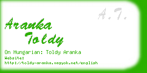 aranka toldy business card